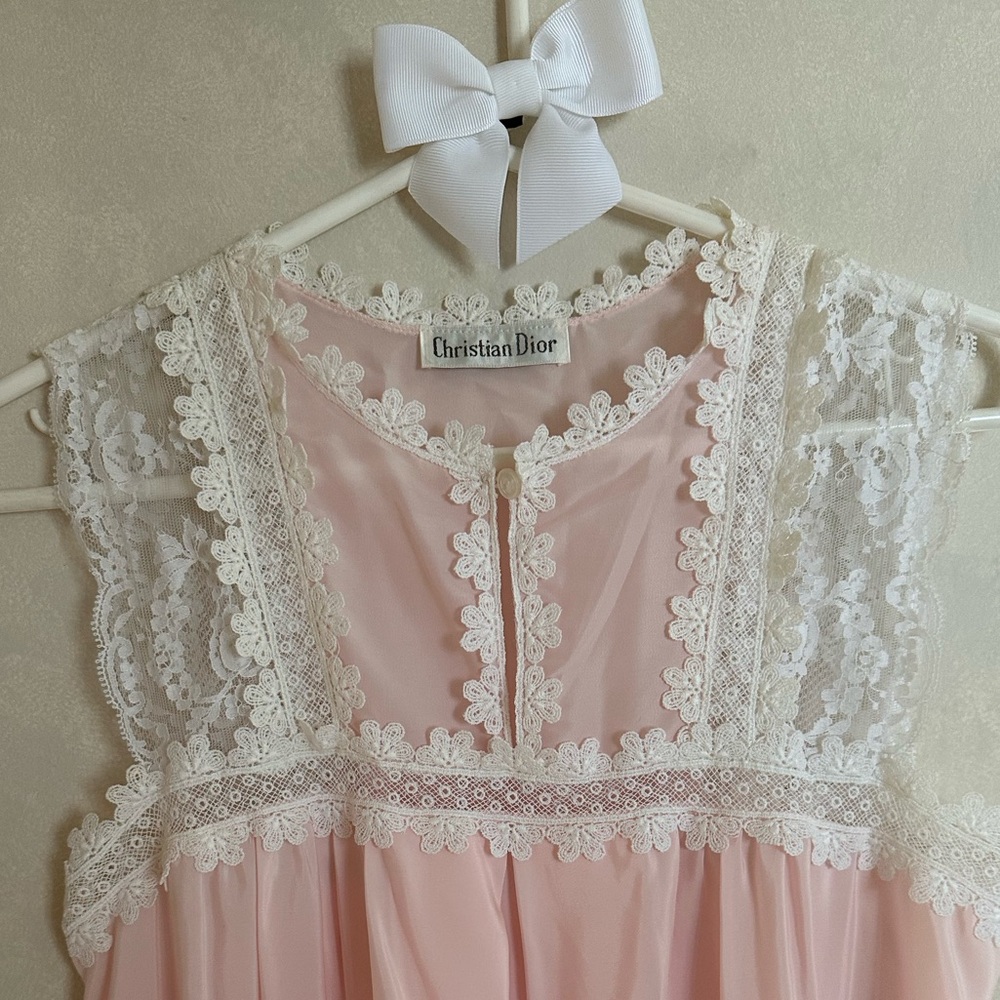 Dior Blush Pink Dress with White Lace